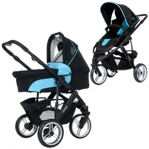 Универсальная коляска 2 в 1 ABC Design Cobra Turquoise-Black (3882/212)