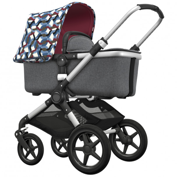 Универсальная коляска 2 в 1 Bugaboo Fox Waves/Grey Melange (шасси Aluminium)
