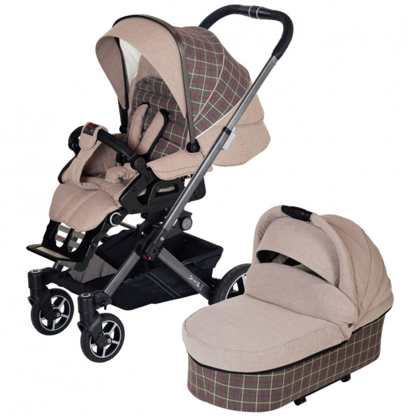 Универсальная коляска 2 в 1 HARTAN VIP GTS 612 Beige Check (2303122612-1)