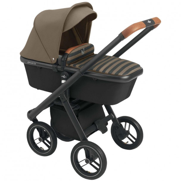 Универсальная коляска 2 в 1 Neonato Puro Urban 39 Оливковый с полоской, колеса Off Road (N900-39/A)