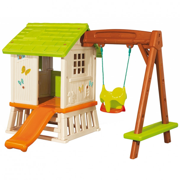 Ігровий будиночок Smoby Forest Hut c гіркою і гойдалками (810601)