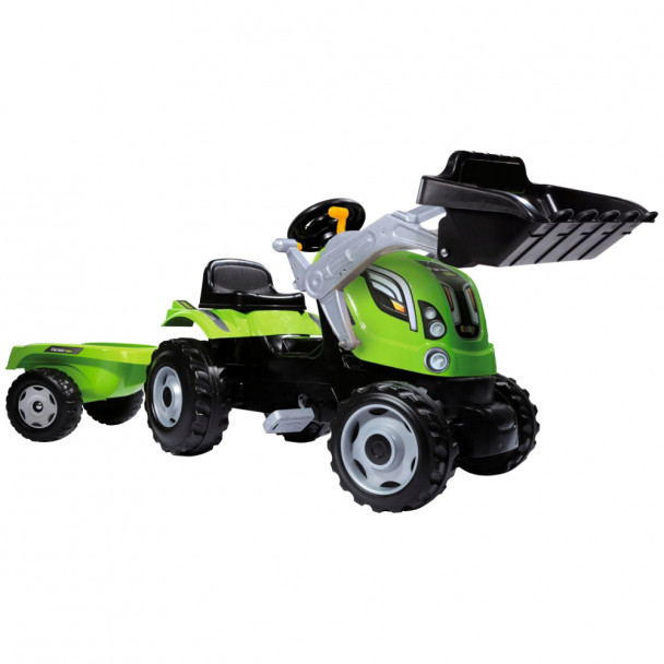 Трактор педальный с прицепом и передним ковшом Smoby Farmer Max (710109)